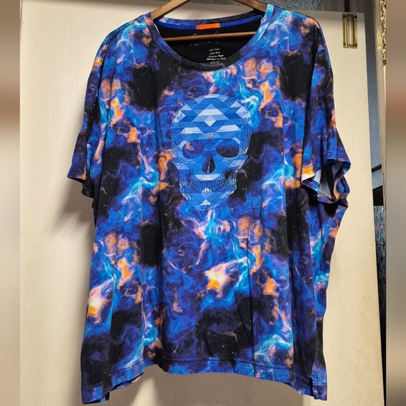 Robert Graham Blue and Orange Skull Graphic T-Shirt, 4XL - Picture 7 of 7